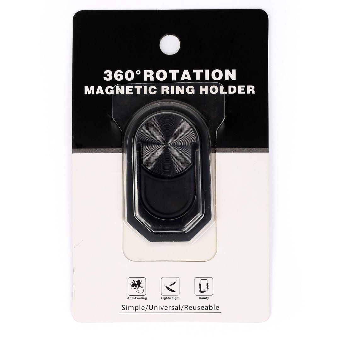 360 Rotation Magnetic Ring Holder- Black - Obeezi.com