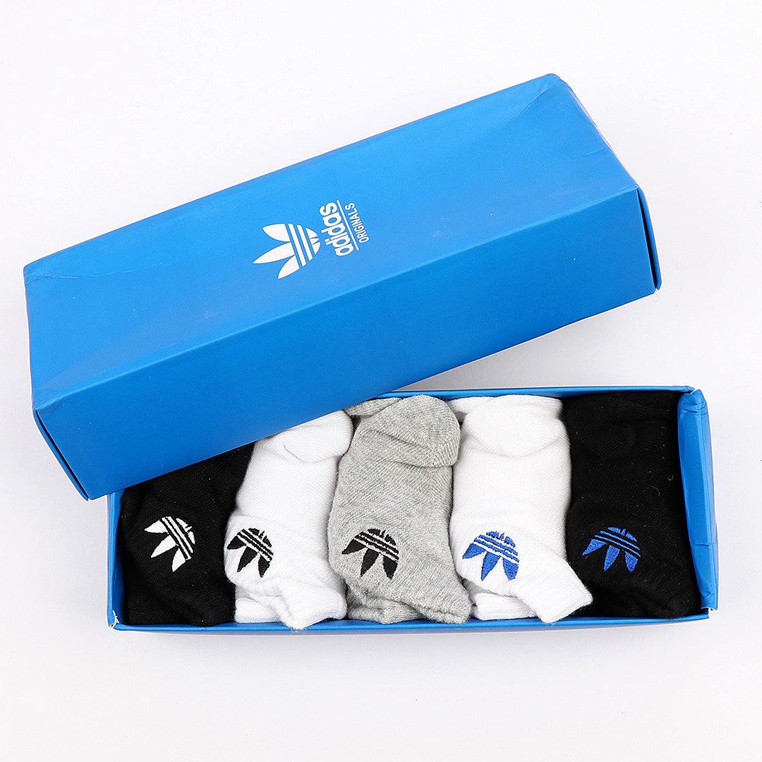 Adidas 5 In 1 Black White Ash Crested Socks - Obeezi.com