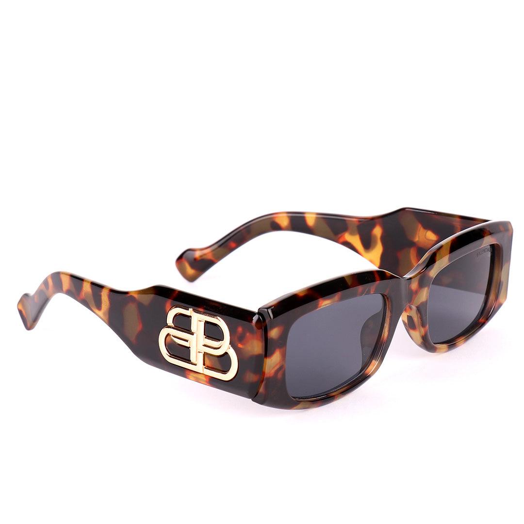 Balenciaga Tortoise Shell-Effect Dynasty Rectangle Sunglasses - Obeezi.com
