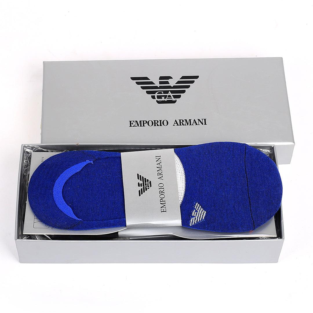 Empani Logo Designed Cotton 5 in 1 Blue, Black, Grey And Ash Ankle Socks - Obeezi.com