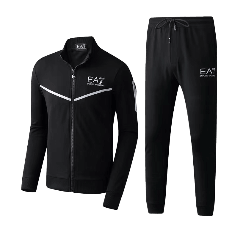 Empani Two Piece Cotton Designed Track Suit - Black - Obeezi.com