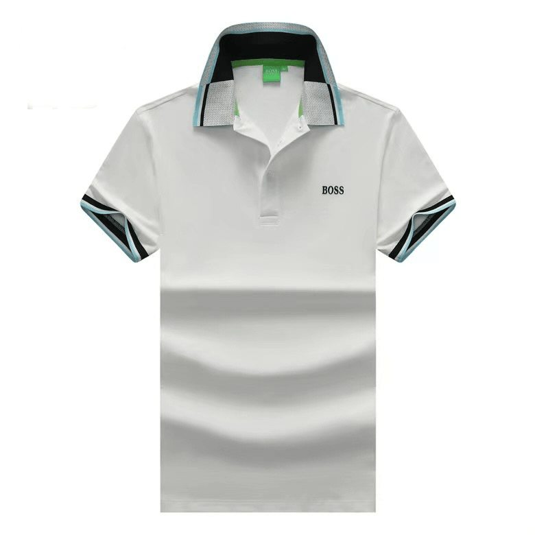 H Boss Regular Fit Tipped Polo-White - Obeezi.com
