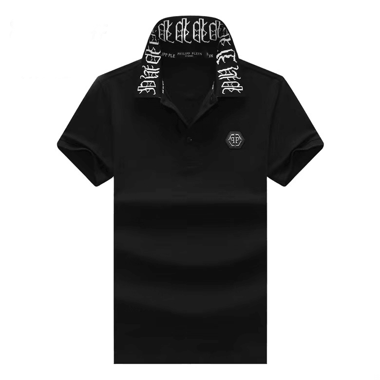 PP Luxury Logo Designed Collar Polo- Black - Obeezi.com