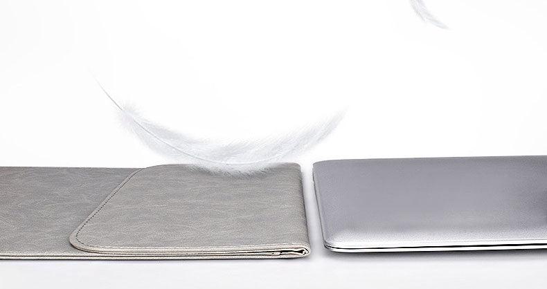 Waterproof Custom PU Leather Slim laptop Bag Sleeve-Khaki - Obeezi.com
