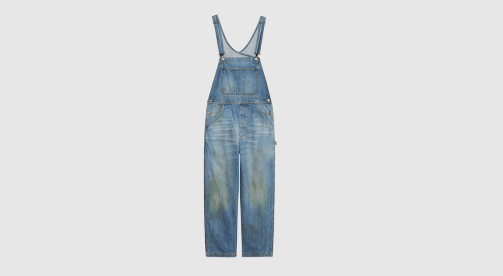 Gucci is selling denim dungarees with a grass “stain effect” for £850 - Obeezi.com