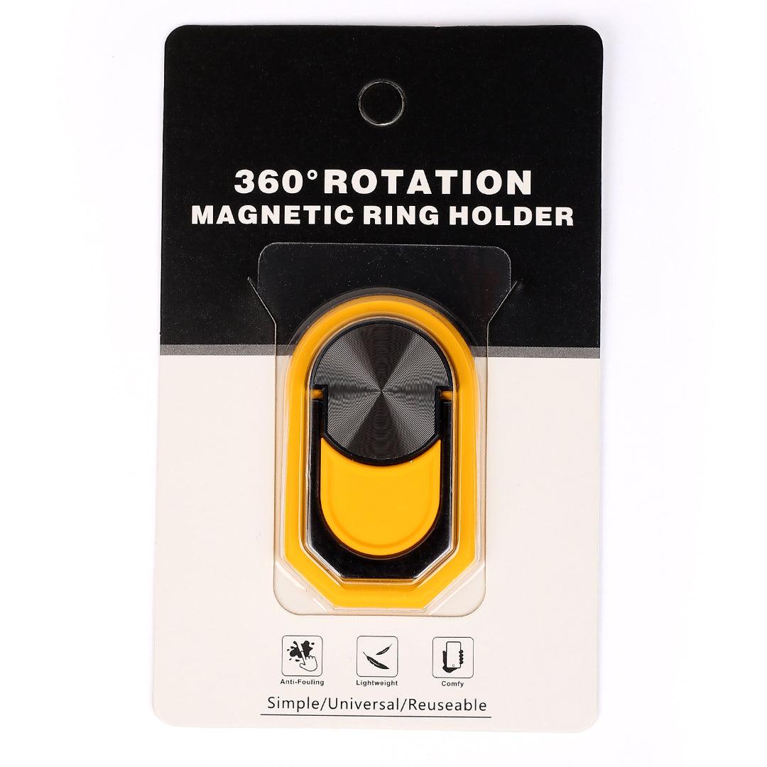 360 Rotation Magnetic Rine Holder- Yellow - Obeezi.com