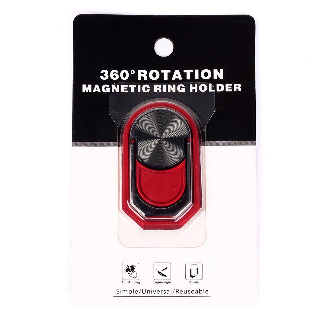 360 Rotation Magnetic Ring Holder- Red - Obeezi.com