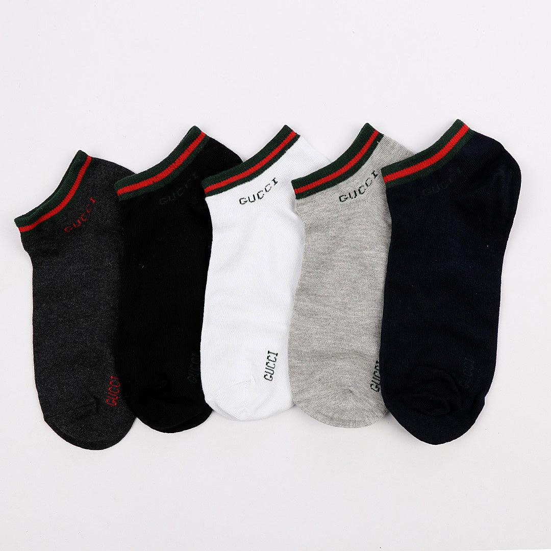 5 in 1 Simple White Black Grey Blue Ash Socks - Obeezi.com
