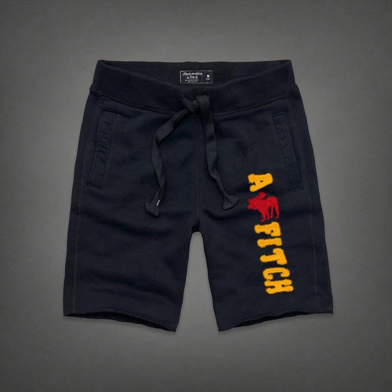 A and Fitch Men's With Yellow Logo Jogger Shorts-Navy Blue - Obeezi.com
