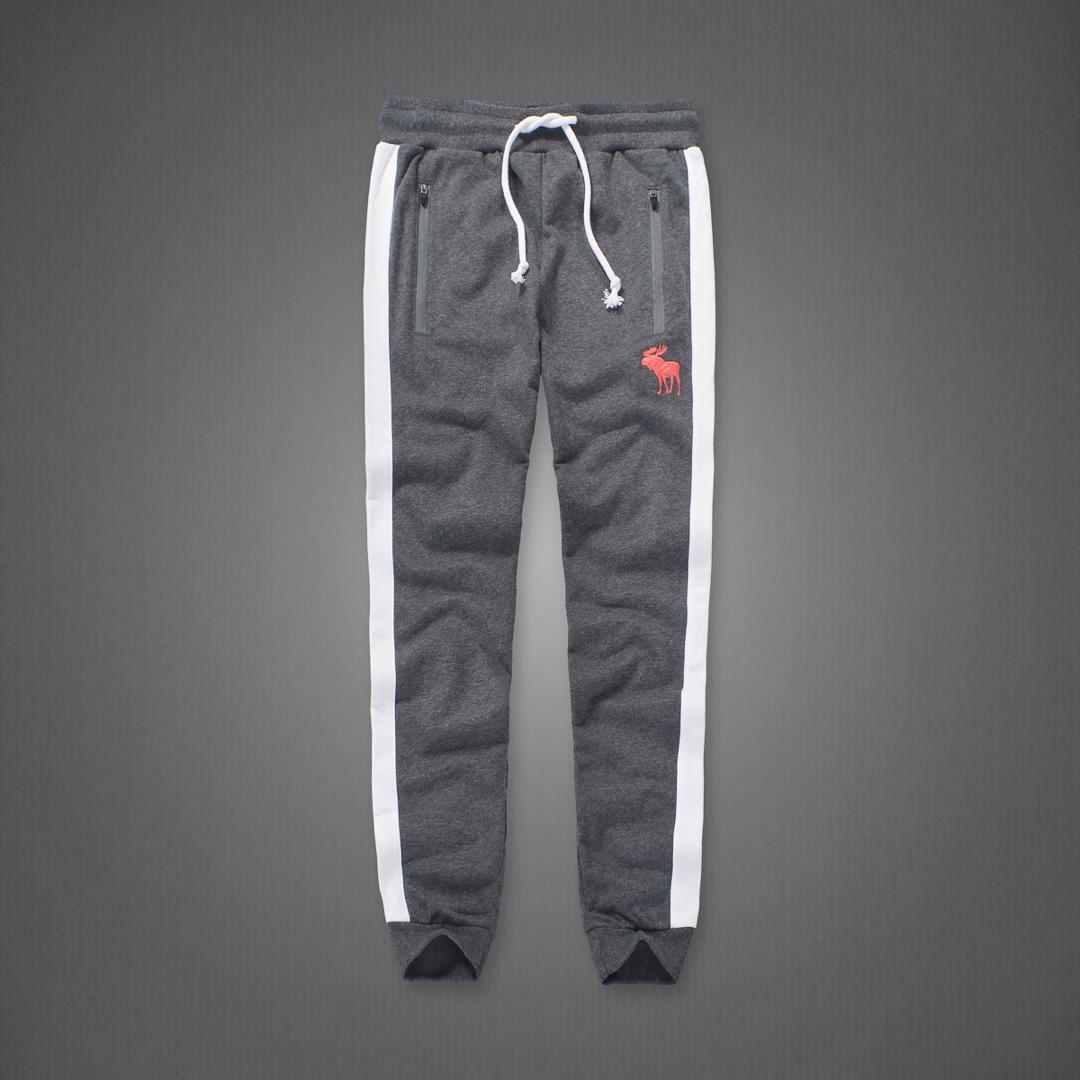 Abercrombie And Fitch Embossed Bull Designed Dual Colored Joggers- Grey - Obeezi.com