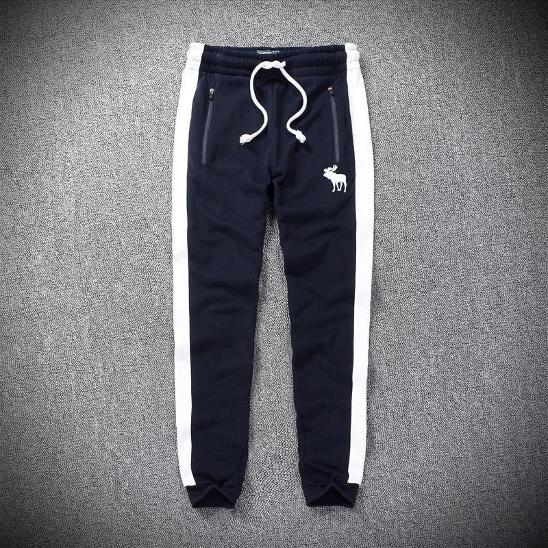 Abercrombie And Fitch Embossed Bull Designed Dual Colored Joggers- NavyBlue - Obeezi.com