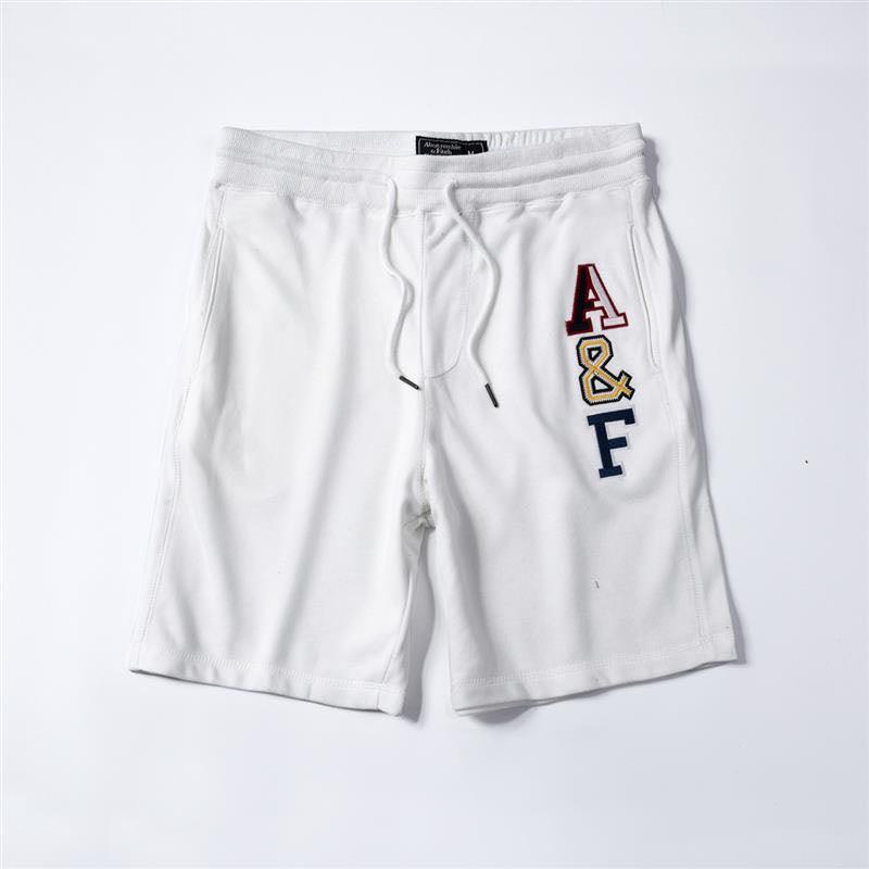 Abercrombie And Fitch Logo Embroidery Elasticated Shorts-White - Obeezi.com