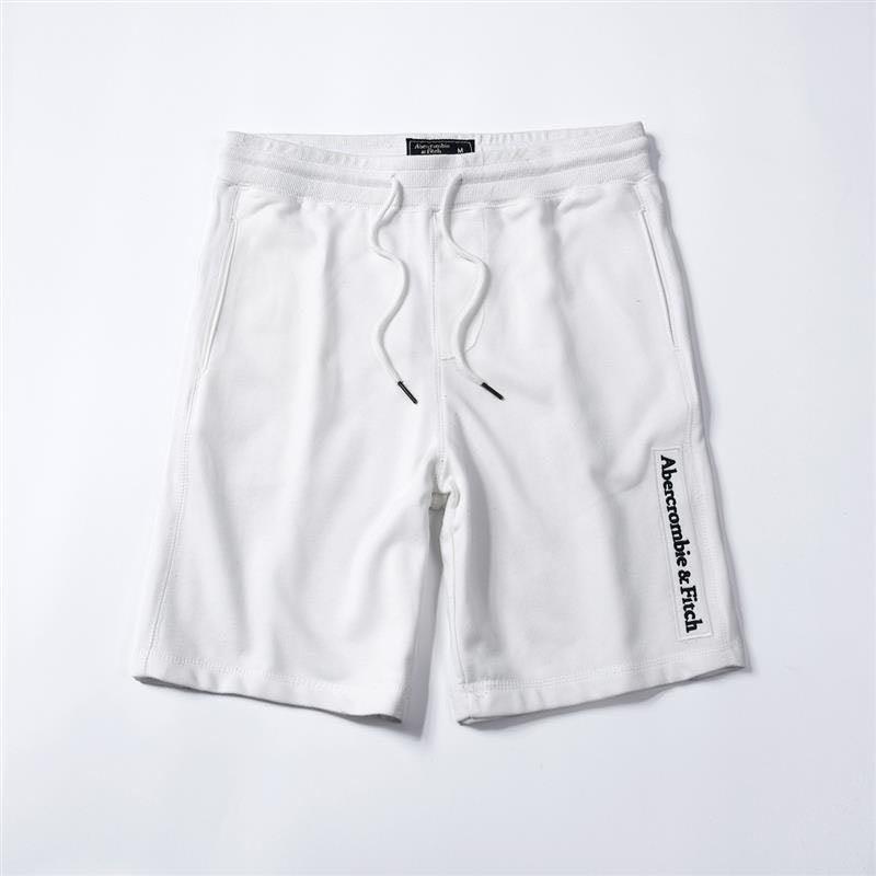 Abercrombie And Fitch Logo Embroidery Organic Cotton Shorts-White - Obeezi.com