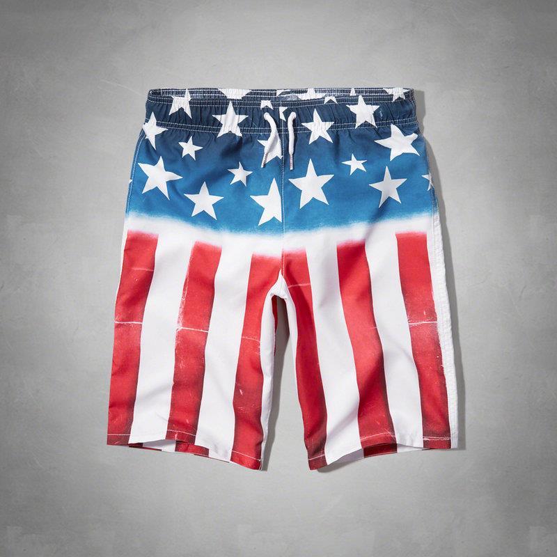 Abercrombie and Fitch Men's USA American Flag Shorts - Obeezi.com