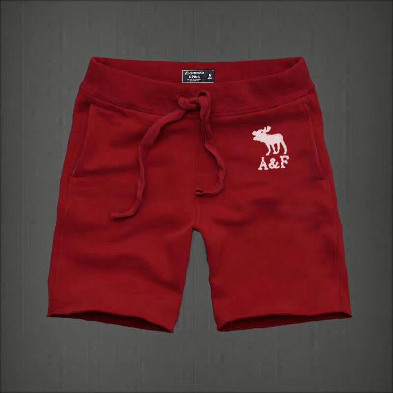 Abercrombie And Fitch Men's With White Created Logo Jogger Shorts-Red - Obeezi.com