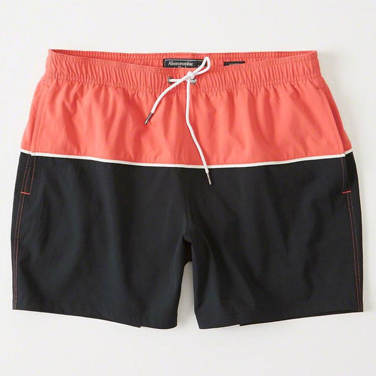 Abercrombie and Fitch Men Swimming Short Black and Orange - Obeezi.com