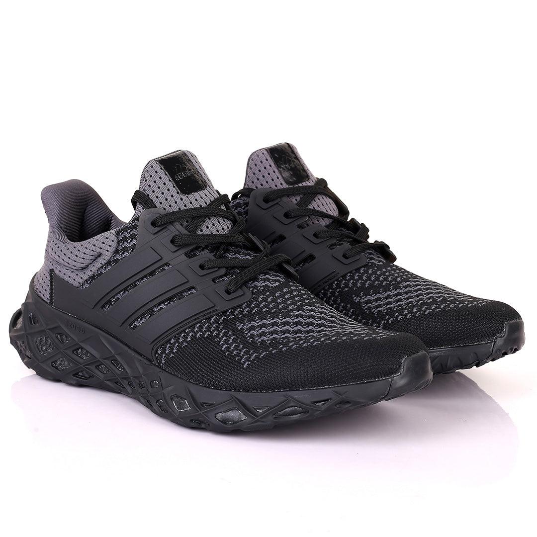 AD Boost Black And Grey Men's Running Sneakers - Obeezi.com