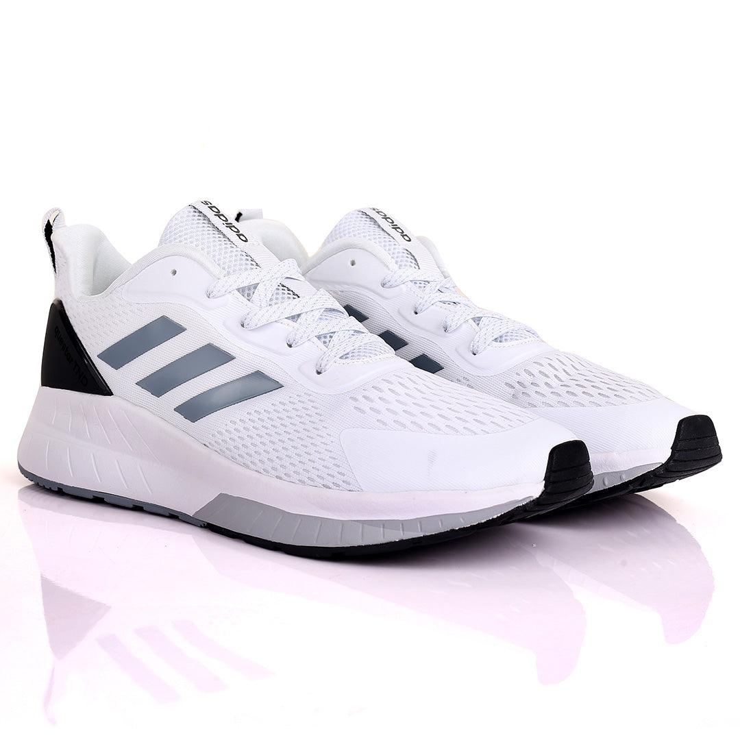 AD Boost White Grey And Black Designed Men's Running Sneakers - Obeezi.com
