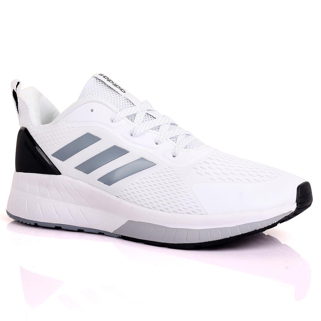 AD Boost White Grey And Black Designed Men's Running Sneakers - Obeezi.com