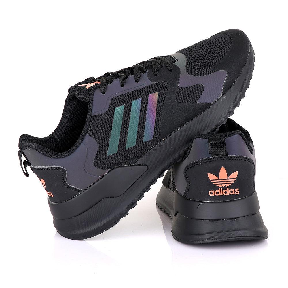 Ad Brand 3 Stripes Black Sneakers - Obeezi.com
