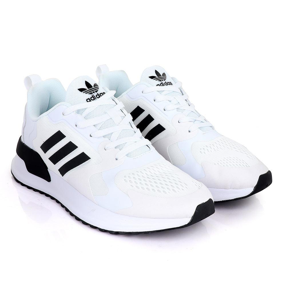 Ad Brand 3 Stripes White Sneakers - Obeezi.com