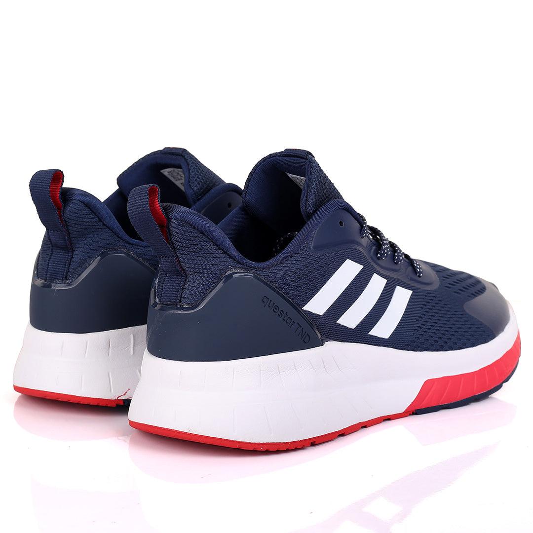 AD Comfy With Stripes Designed White And Red Sole Lace Up Sneakers - Obeezi.com