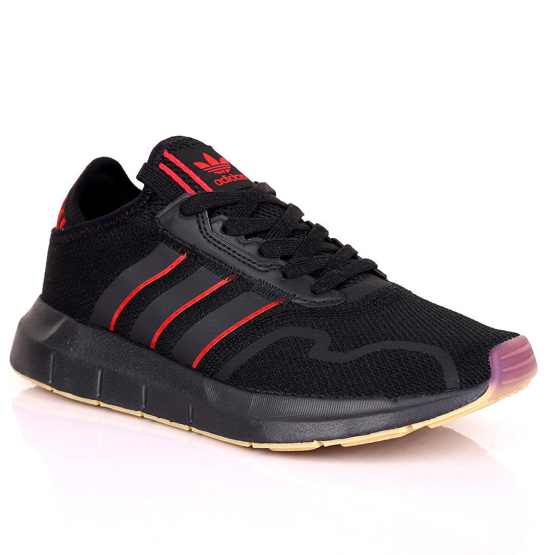AD Exquisite Black With Red Striped Designed Running Sneakers - Obeezi.com
