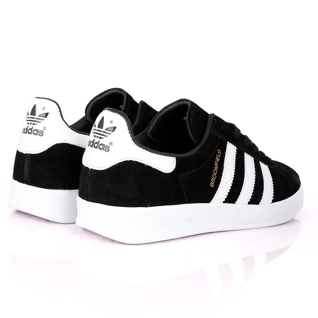 AD Originals BroomField Black Suede Sneakers With 3 White Stripes - Obeezi.com
