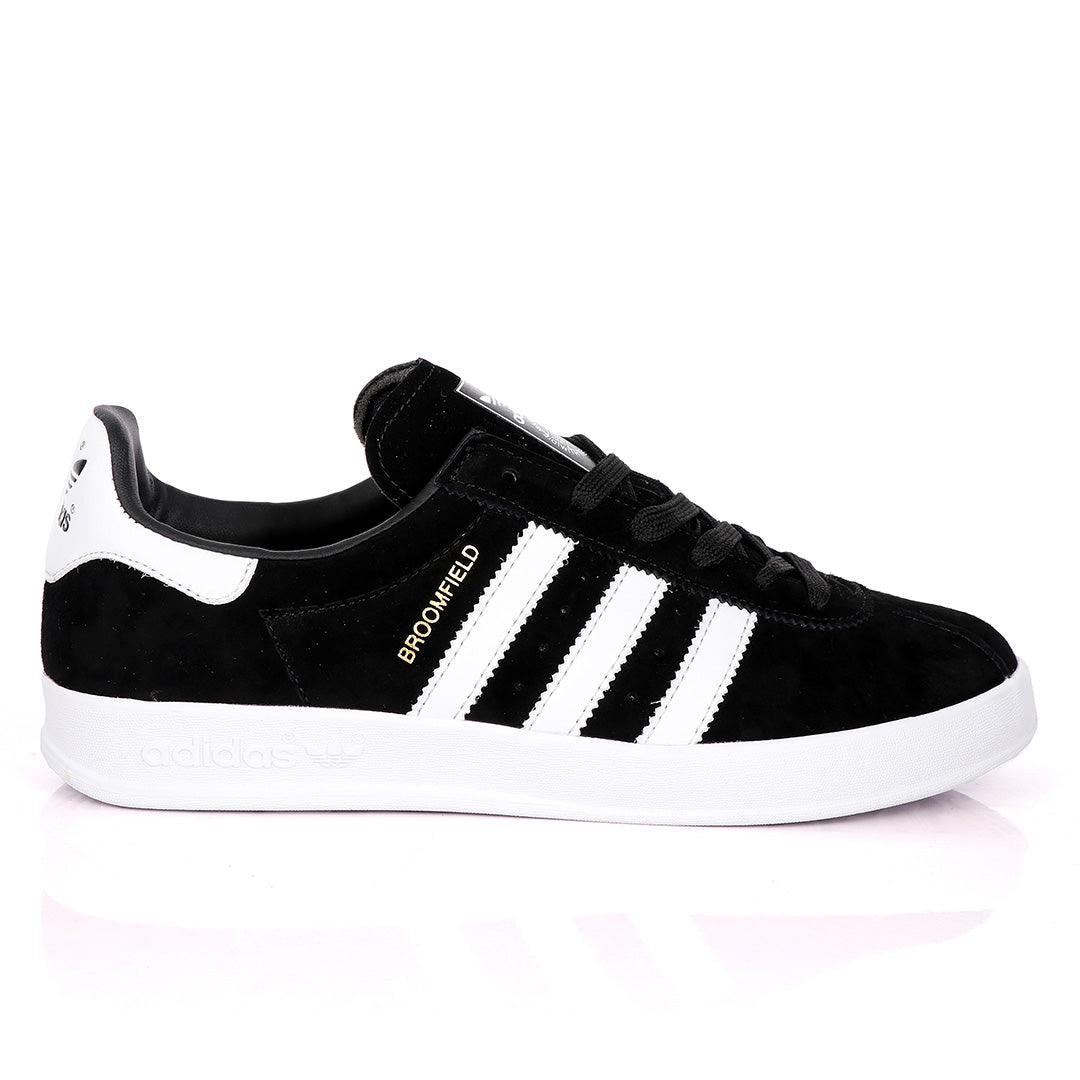 AD Originals BroomField Black Suede Sneakers With 3 White Stripes - Obeezi.com