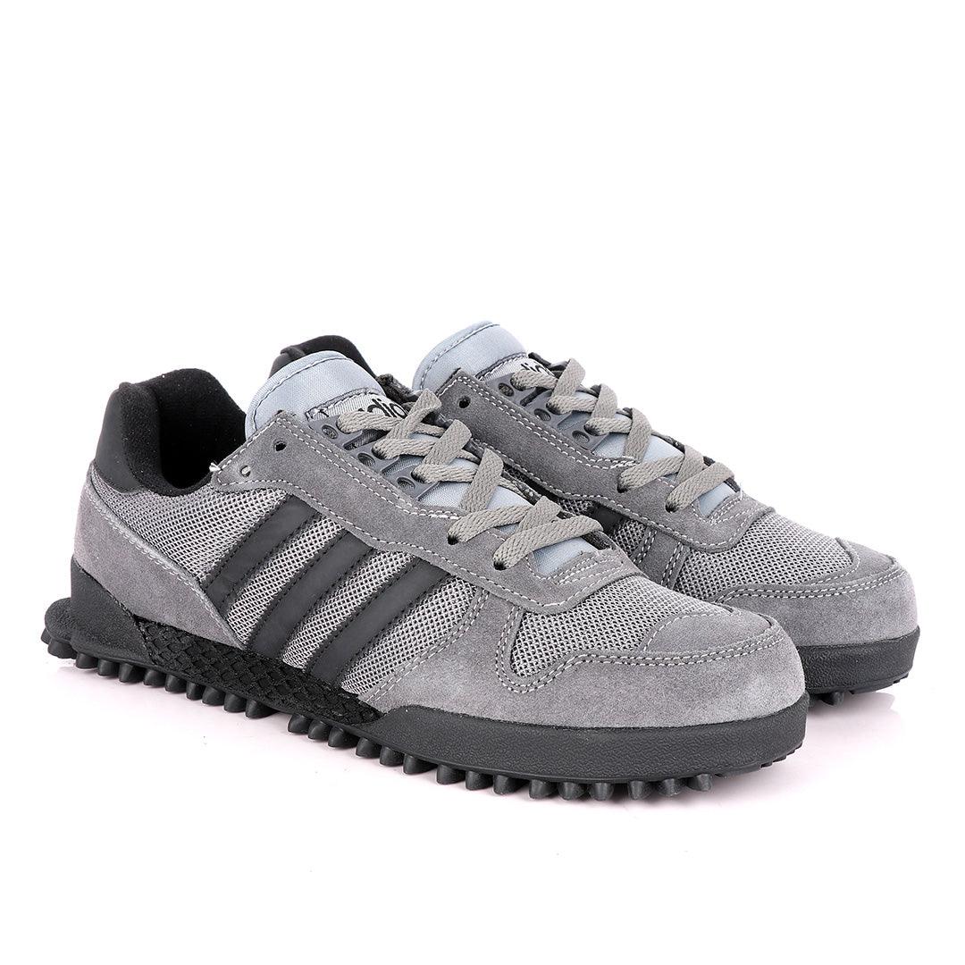 AD Simplified Classic Designed Grey Suede Sneakers - Obeezi.com