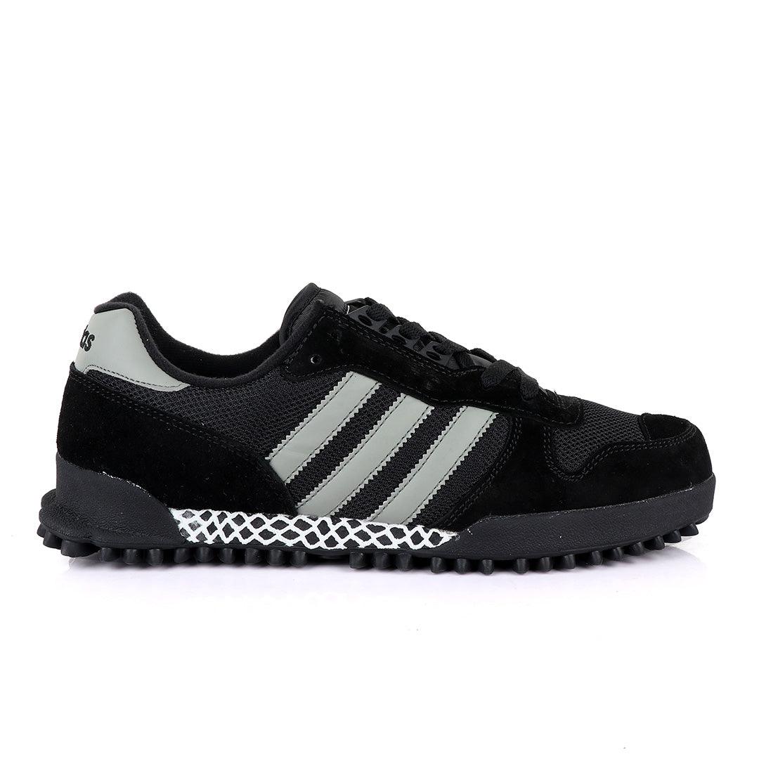 Ad Simplified Fabric Black and White Sneakers - Obeezi.com