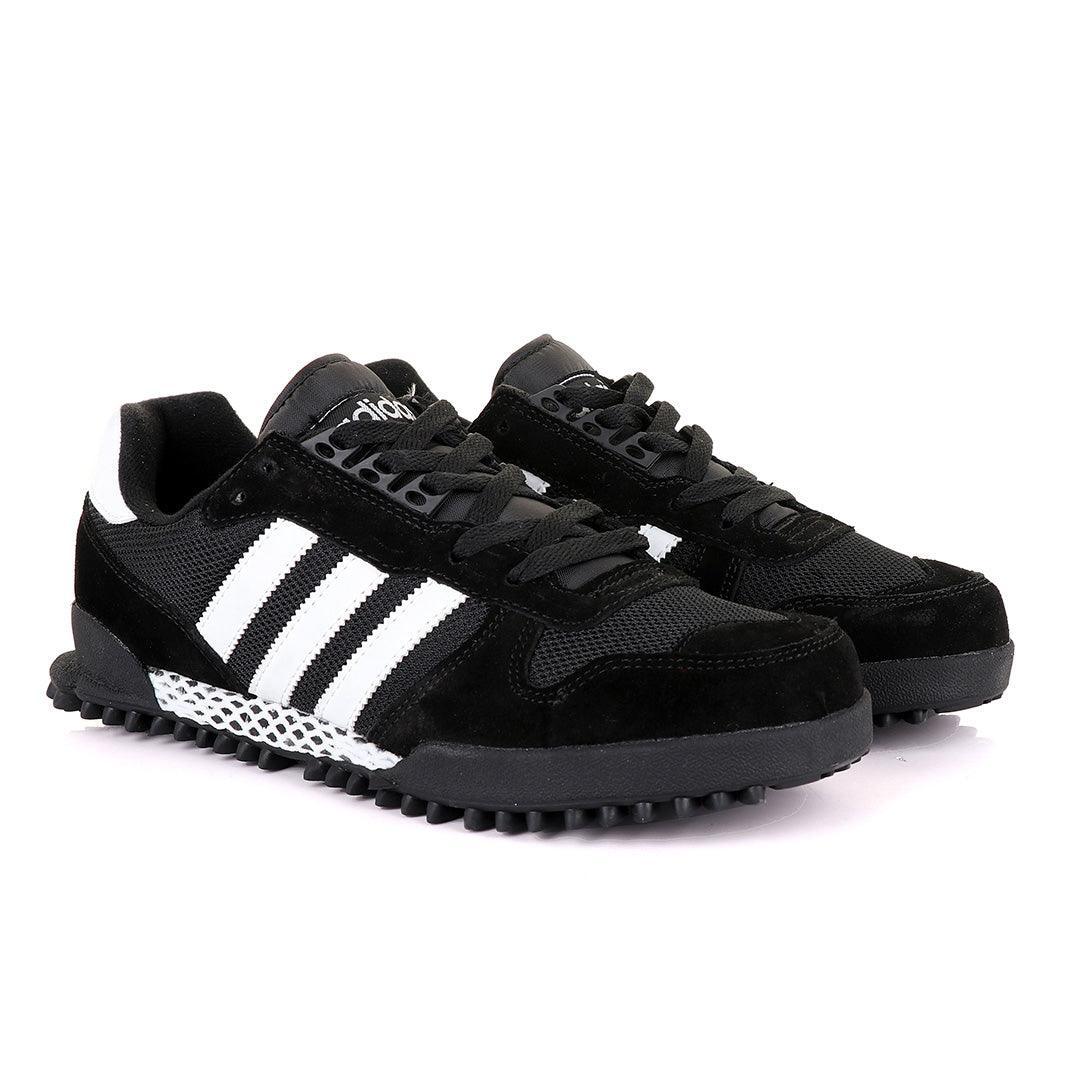 Ad Simplified Fabric Black and White Sneakers - Obeezi.com