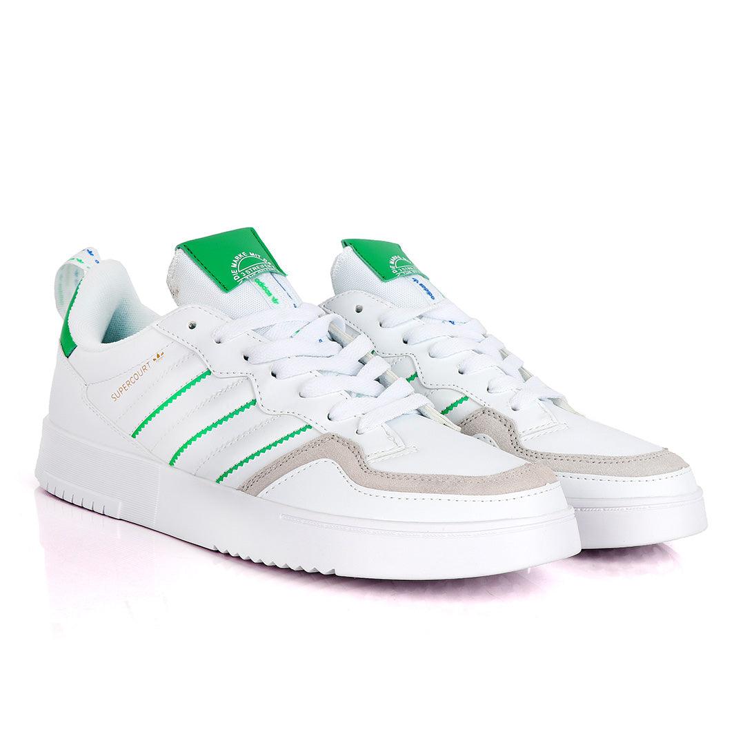 AD SuperCourt White Fashionable Sneakers With Green Classic Designs - Obeezi.com