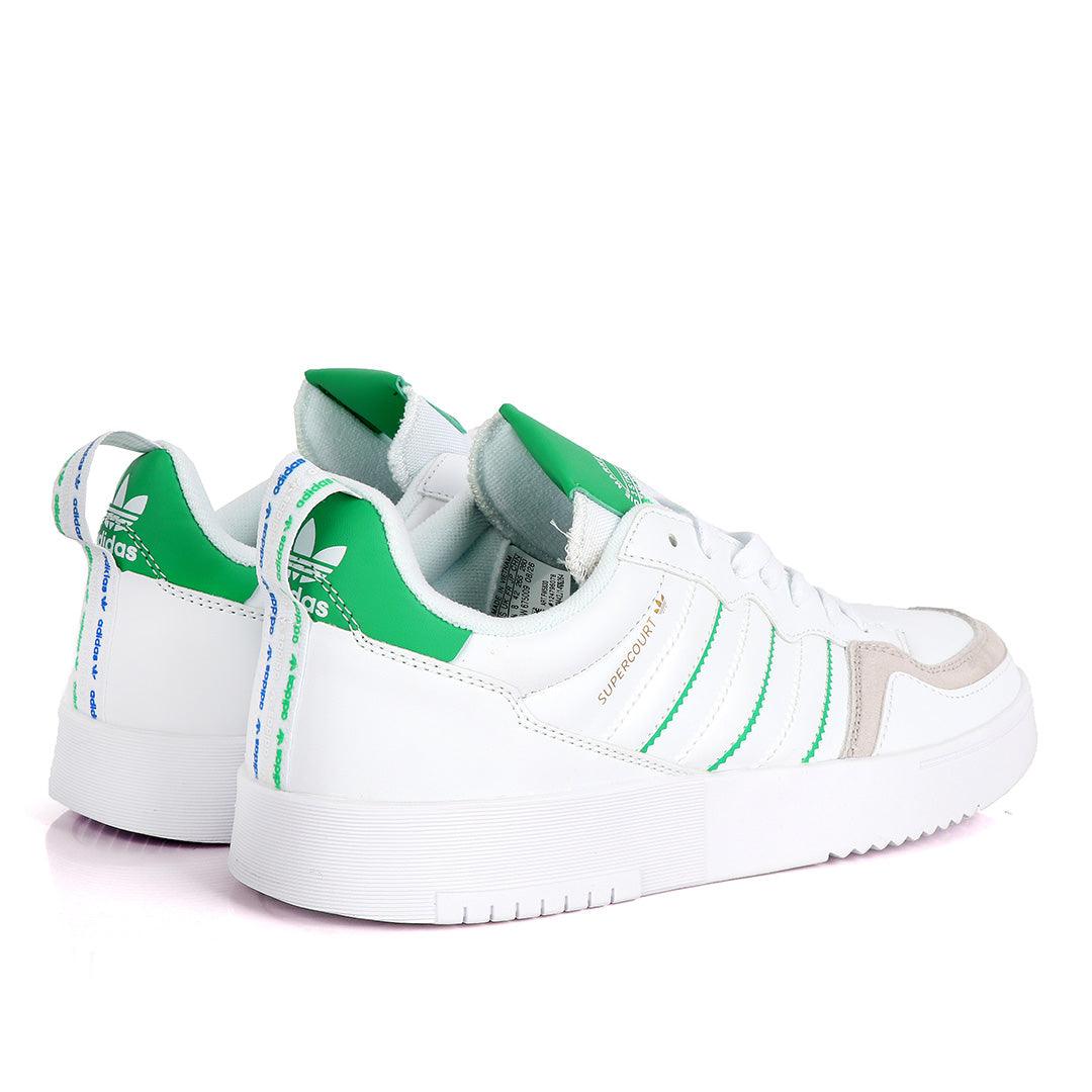 AD SuperCourt White Fashionable Sneakers With Green Classic Designs - Obeezi.com