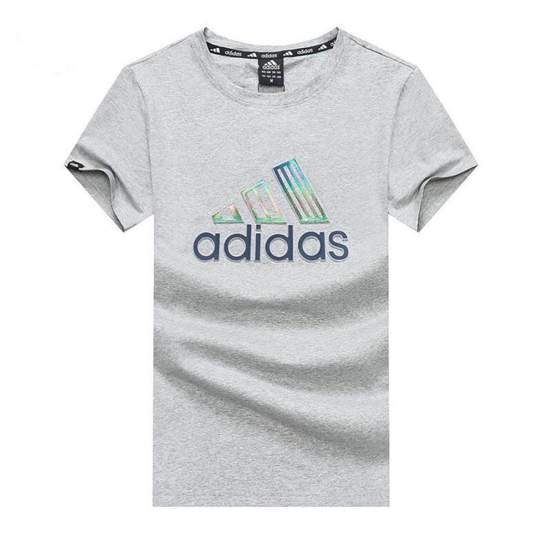 Adid Men’s Printed Logo Crew Neck T-Shirt – Ash - Obeezi.com