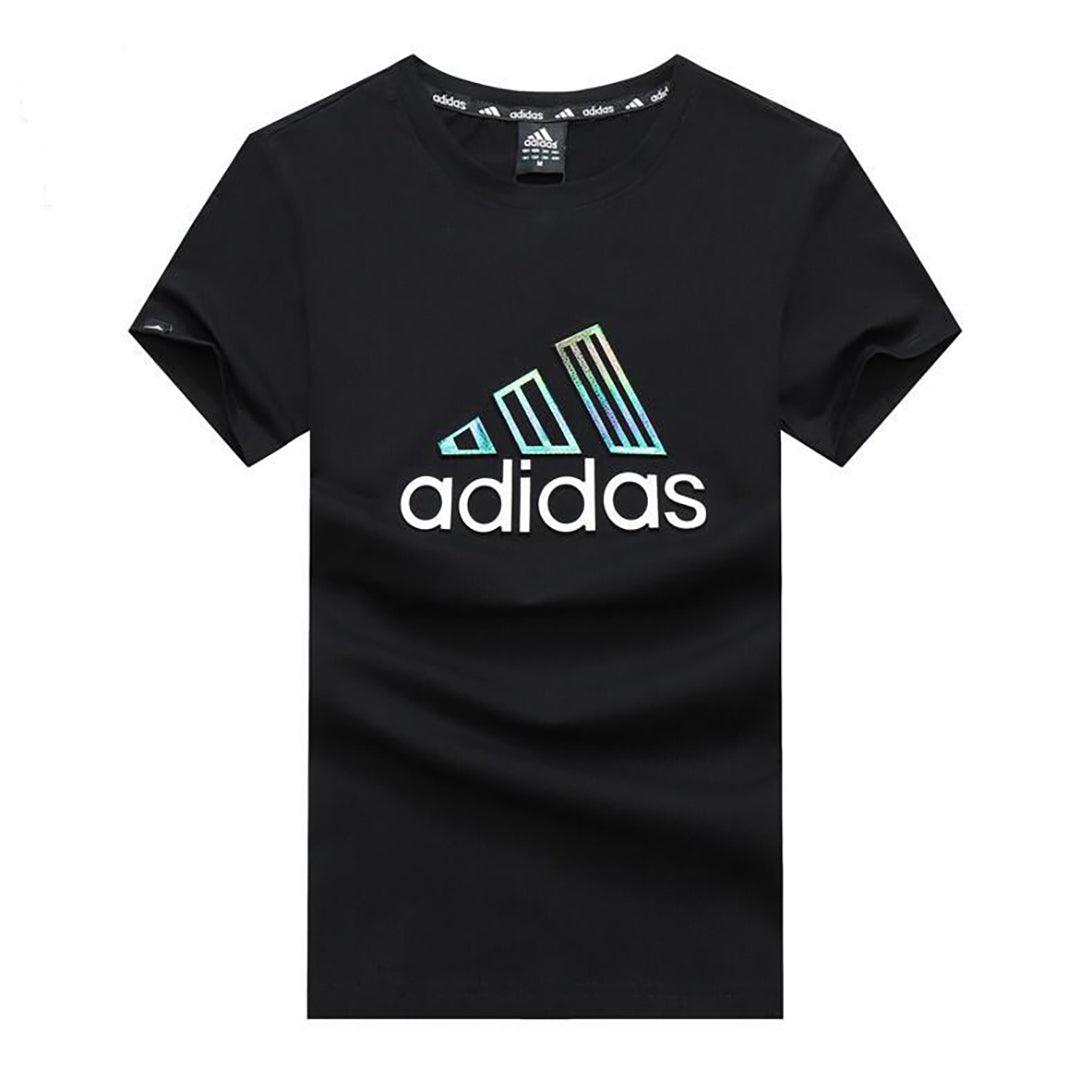 Adid Men’s Printed Logo Crew Neck T-Shirt – Black - Obeezi.com