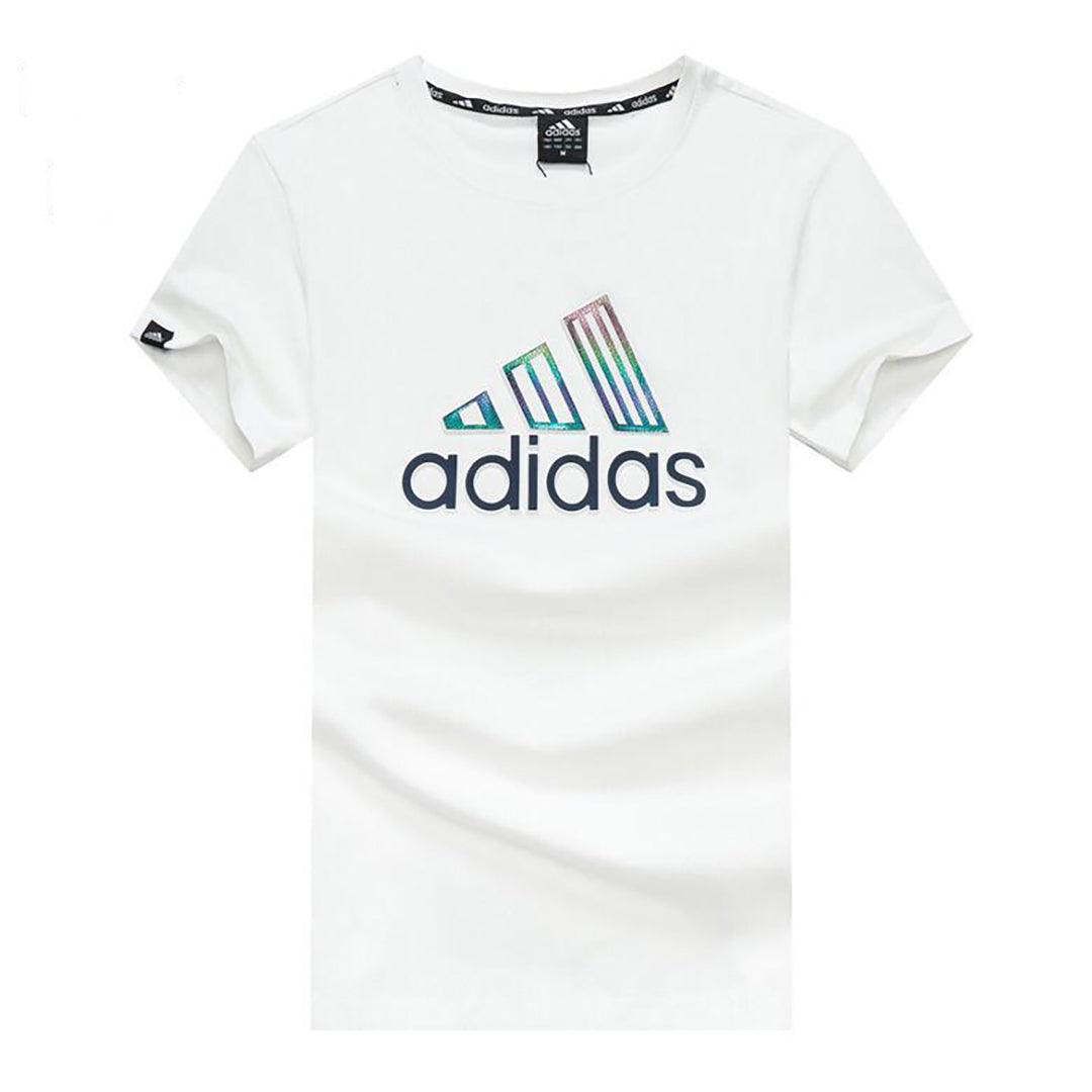 Adid Men’s Printed Logo Crew Neck T-Shirt – White - Obeezi.com