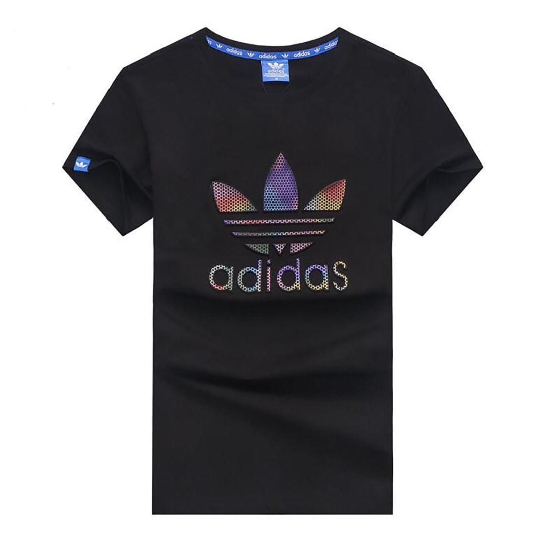 Adid Multi- Colored Design Printed Logo T-Shirt-Black - Obeezi.com