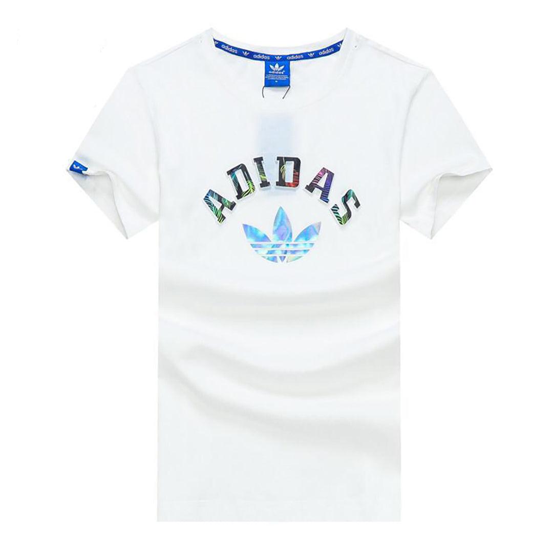 Adid Originals T-Shirt With Prism Trefoil Logo- White - Obeezi.com