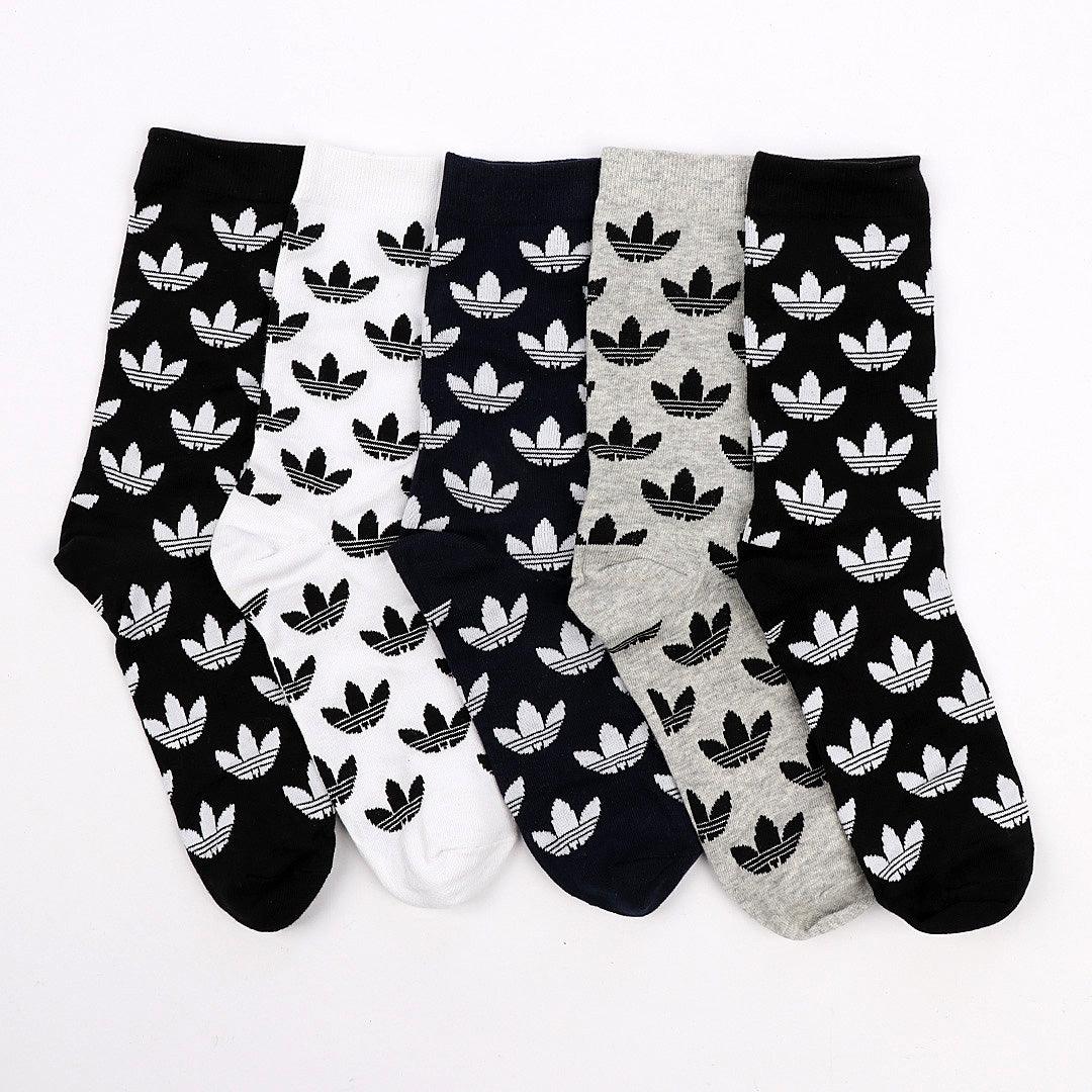 Adidas 5 In 1 Black Grey White Navy Blue Ash socks - Obeezi.com