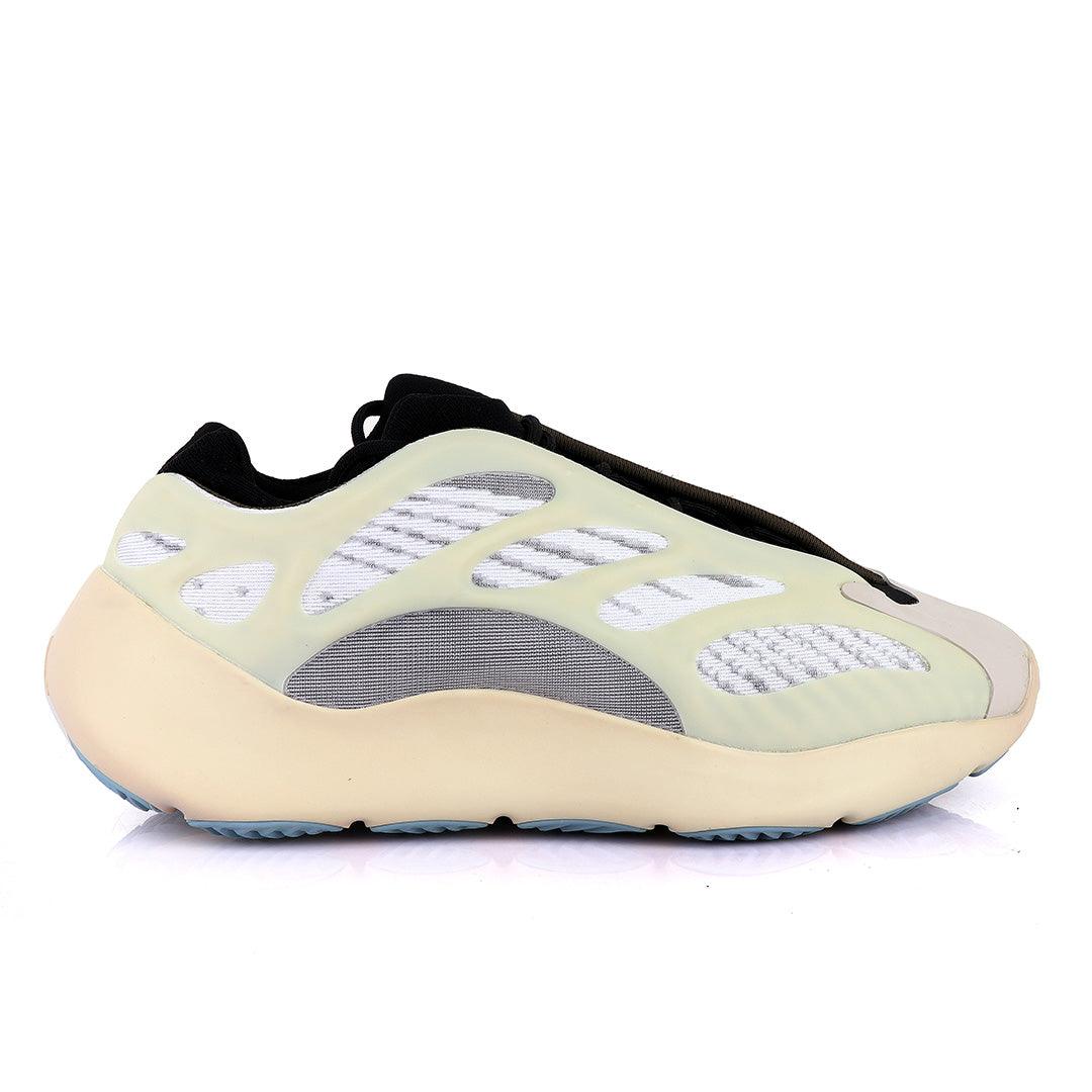 Adidas 700 Yeezy Boost Pattern Design White and Black Sneakers - Obeezi.com