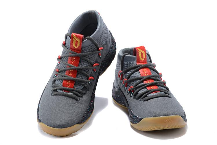 Adidas Dame 4 Basketball Grey/Red-Black Shoes - Obeezi.com