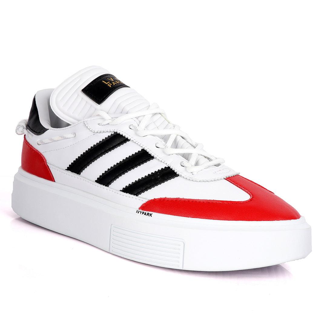 Adidas Lvy-Park 3 Black Stripes Designed Sneakers- White - Obeezi.com
