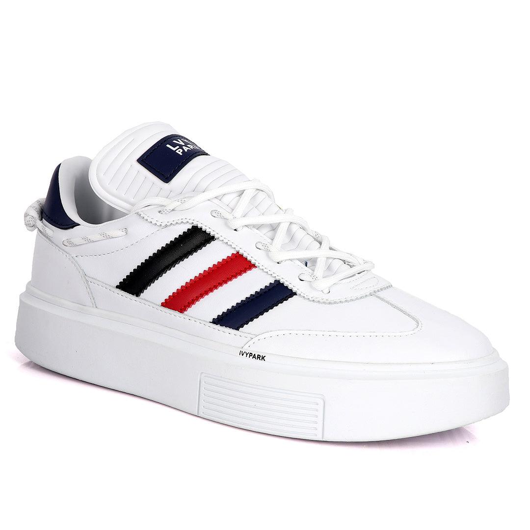 Adidas Lvy-Park Black, Red, Blue Stripe Designed Sneakers - Obeezi.com