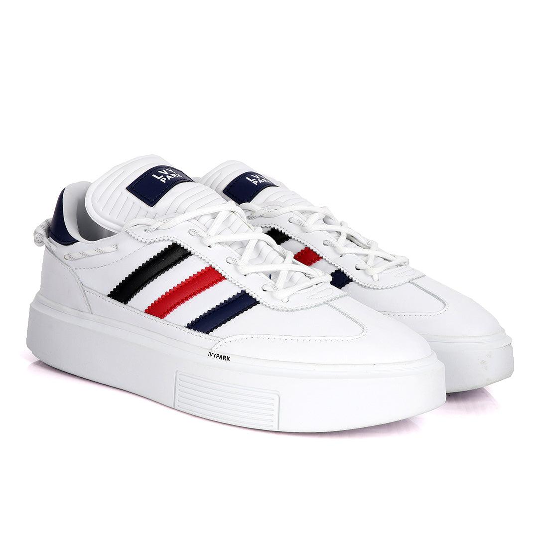 Adidas Lvy-Park Black, Red, Blue Stripe Designed Sneakers - Obeezi.com