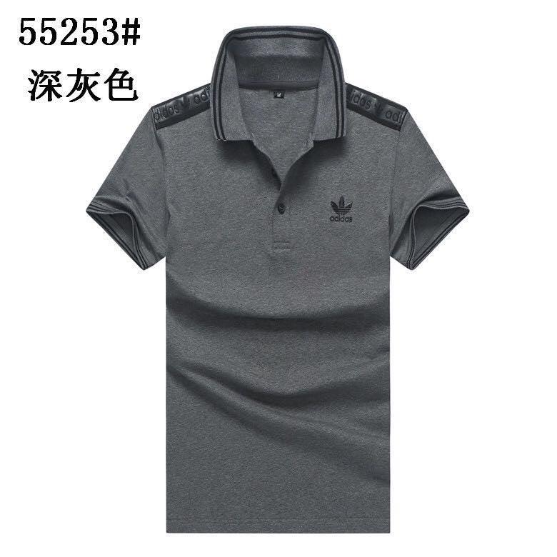 Adidas Men's Body-fit Grey And Black Stripes Collar Polo Top-Grey - Obeezi.com