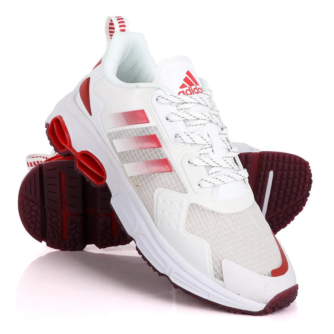 Adidas Original 3 Stripes Red And White Design Sneakers - Obeezi.com