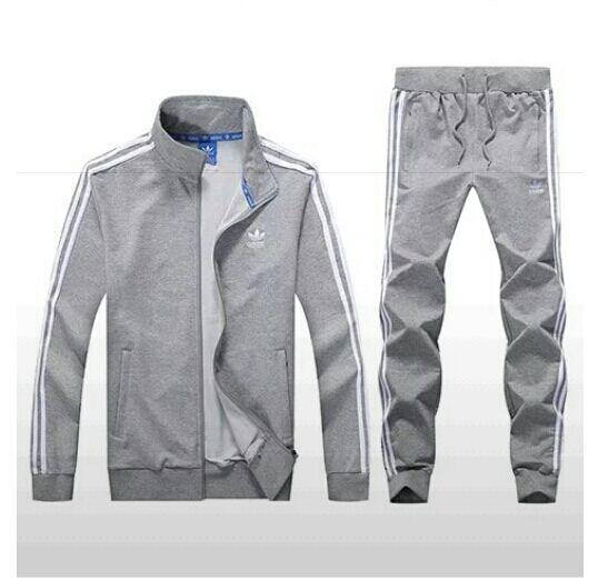Adidas Original Men's Crested Logo Grey Tracksuits - Obeezi.com