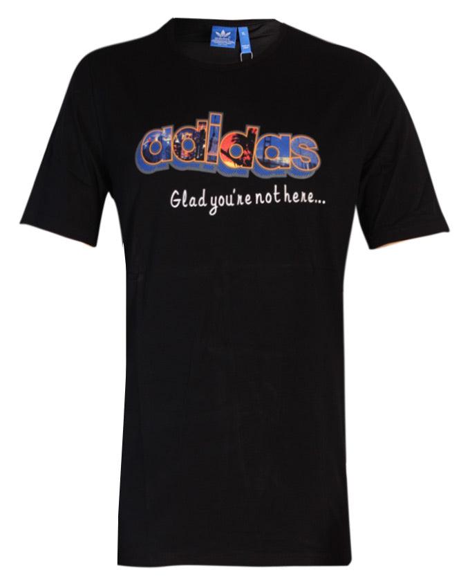 Adidas Originals Printed Unseix Black Round Neck T-Shirt - Obeezi.com