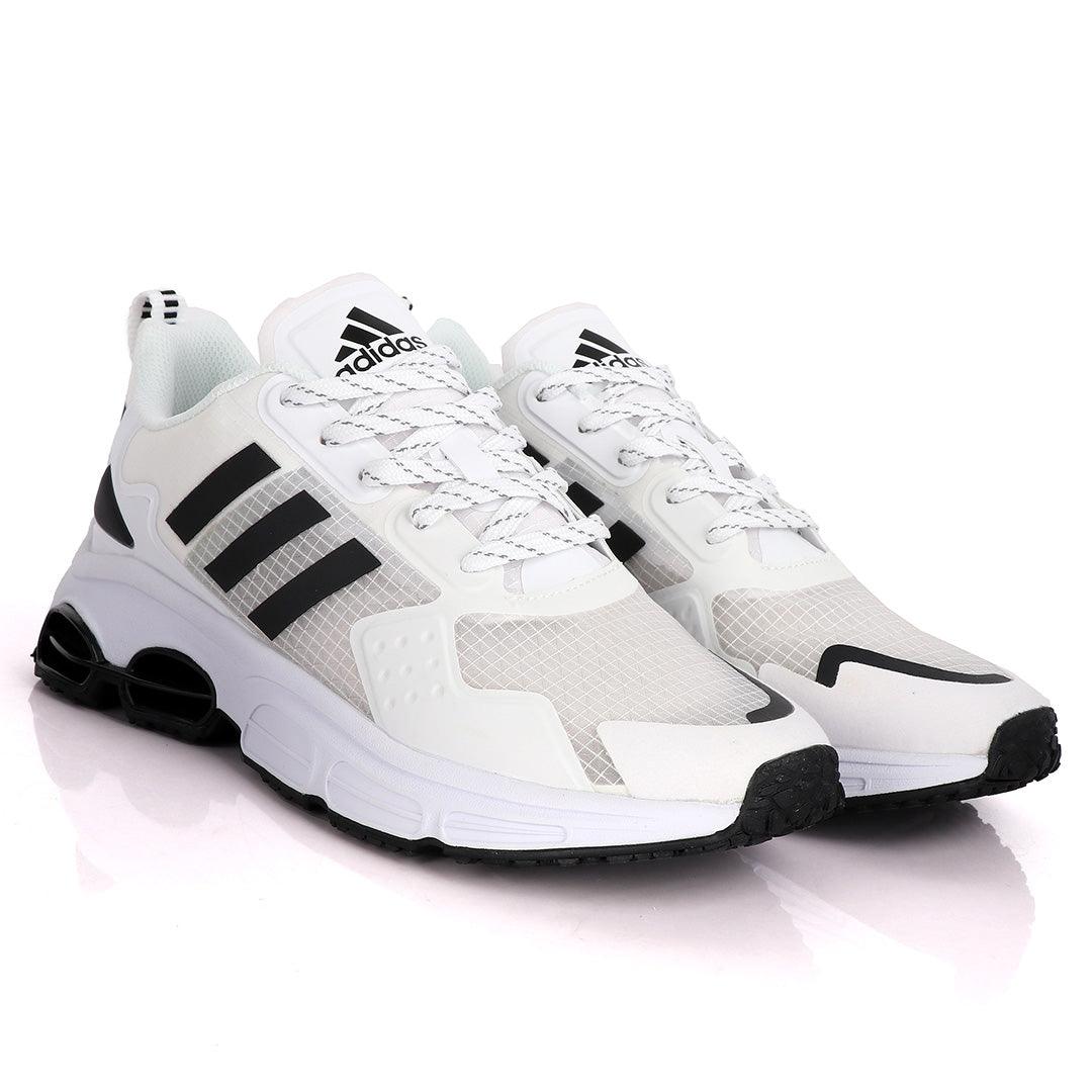 Adidas Sleek White Sneakers With Black Sole - Obeezi.com